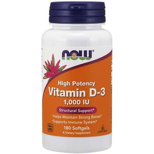 VITAMIN D-3 1000IU 180sgels (NOW FOODS)