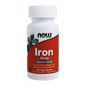 IRON 18mg 120caps (NOW FOODS)