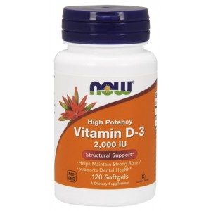 VITAMIN D-3 2000IU 120sgels (NOW FOODS)